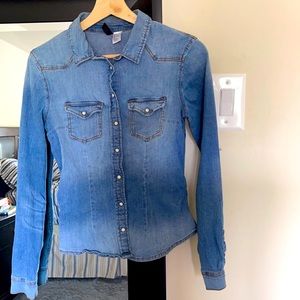 Blue denim long sleeves shirt